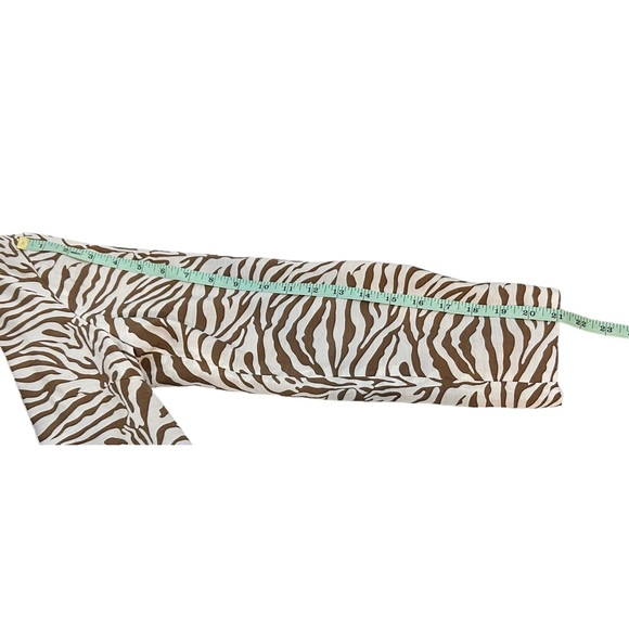 Grace Chuang Vintage Brown & White Zebra Print Open Blazer Jacket, Size Small - Picture 5 of 10